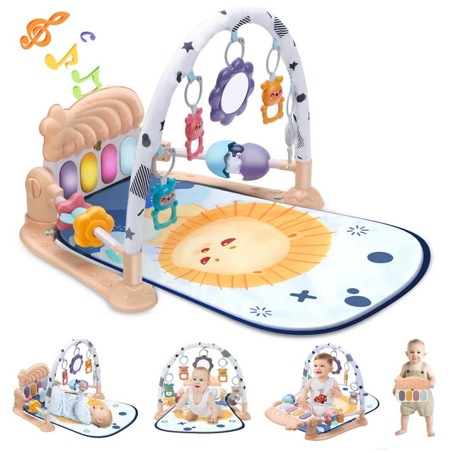 Vomeast Baby Gym, Baby Gyms Play Mats with Security Guardrail and
