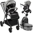 thumbnail image 1 of Vomeast 2 in 1 Baby Strollers, Foldable Travel Stroller with Reversible Seat, All-Wheel Suspension, 5-Point Harness, Gray, 1 of 13
