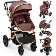 Vomeast Baby Stroller, Foldable Aluminum Alloy Stroller with Reversible, Travel Stroller for Newborn Infant, Brown deal from Walmart