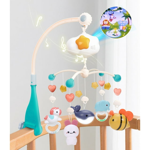 Vomeast Crib Mobile, Baby Crib Mobile with Projector, Baby Mobile for