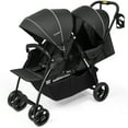 thumbnail image 1 of Vomeast Double Stroller for 2 Kids, Foldable Twin Stroller with Adjustable Canopy, Reclining Seat & 5-Point Harness, Lightweight Travel Strollers for toddler infant, Black, 1 of 13