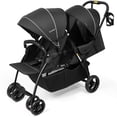 thumbnail image 1 of Vomeast double stroller for Twins, Foldable Lightweight Travel Stroller for infant and toddler, 5-Point Harness, Adjustable Canopy & Reclining Seat, Black, 1 of 13