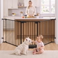 thumbnail image 1 of Vomeast 34.6"-84.2" Extra Wide Baby Safety Gate,Auto Close Pet Dog Gates for Stairs Doorways Fireplace,Anti-Trip Pedal,29.5" Tall,Black, 1 of 10