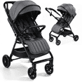 thumbnail image 1 of Vomeast Lightweight Stroller, Foldable Baby Stroller with Reversible Handle & One-Hand Fold for Travel, Gray, 1 of 13