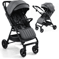 thumbnail image 1 of Vomeast Lightweight Stroller, Foldable Baby Stroller with Reversible Handle & One-Hand Fold for Travel, Grey, 1 of 12