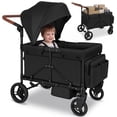 thumbnail image 1 of Vomeast Single Seat Wagon Stroller for Kids, Outdoor Baby Stroller, 5-Piont Harness & Canopy,All-Terrain,Black, 1 of 11