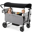 thumbnail image 1 of Vomeast Wagon Stroller for Kids,Spacious 2-Seater Stroller Wagon with Adjustable Canopy,Pull & Push Handle,5-Point Harness,Foldable for Toddlers, Grey, 1 of 10