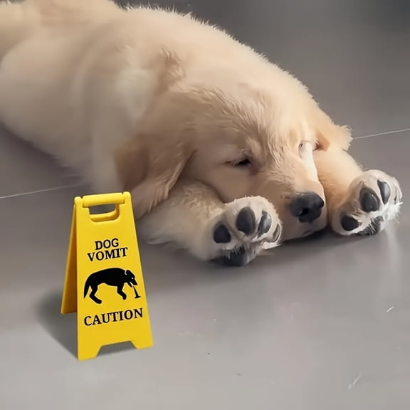 Vomit Sign and Dog Vomit Sign, Funny Prank Sign, Suitable for Pet Owners - Fun Home Decor Warning Sign, Suitable for Dog Pet Lovers