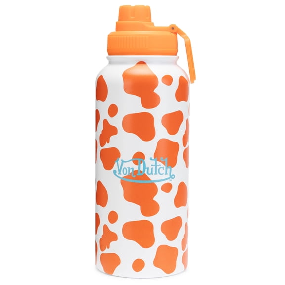 Von Dutch 32oz Orange Cow Hydration Double Walled Insulated Stainless Steel Bottle