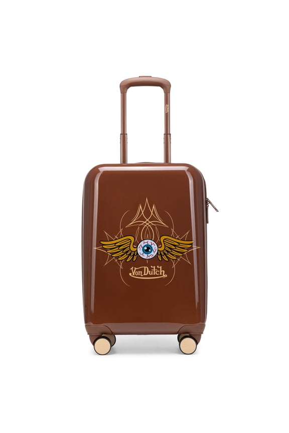 Brown Eyeflight 20" Expandable Hardside Spinner Carry-on Suitcase