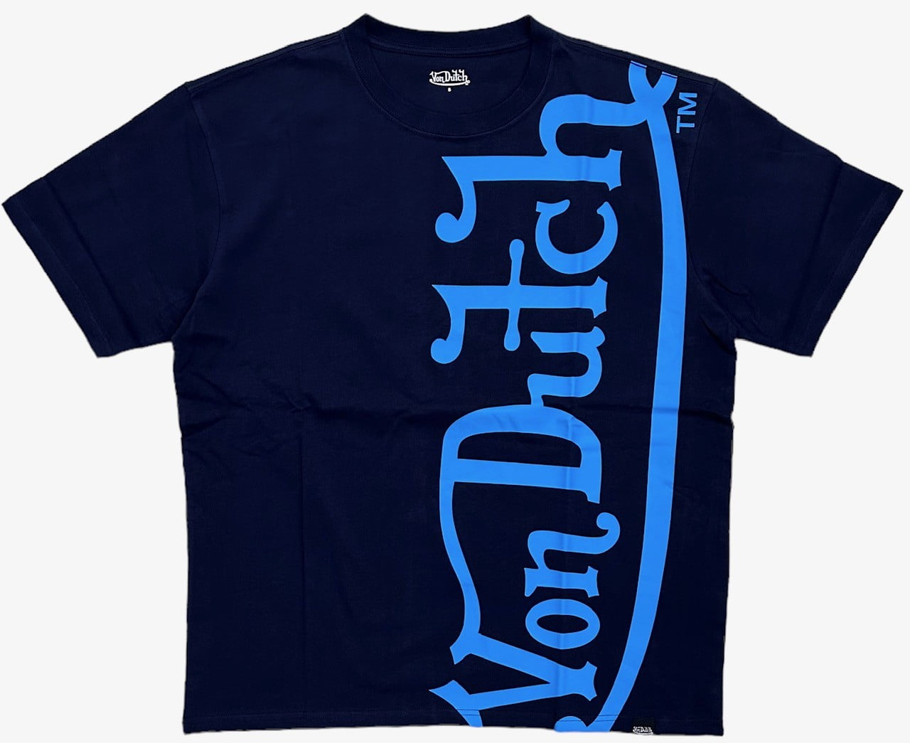 Von Dutch Men's T-Shirt Vertical Logo Oversized Relaxed Fit Heavyweight Tee  (Medium, Navy) - Walmart.com