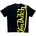 thumbnail image 1 of Von Dutch Men's T-Shirt Vertical Logo Oversized Relaxed Fit Heavyweight Tee (XX-Large, Black), 1 of 3