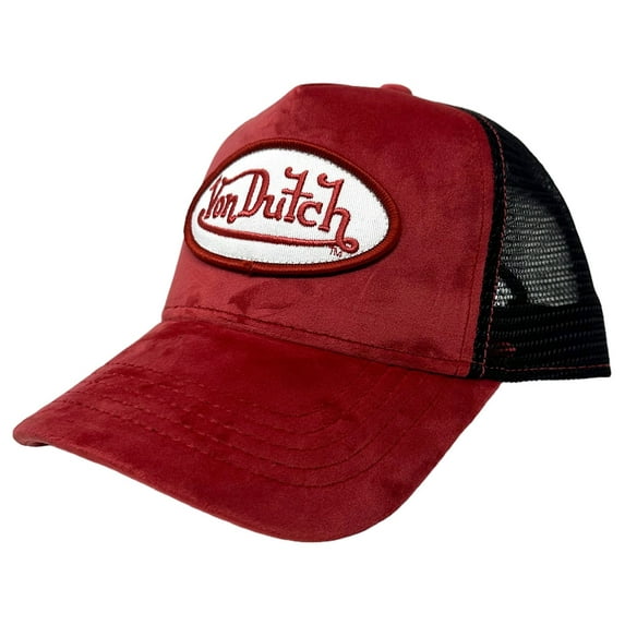 Von Dutch Trucker Hat Astro Dust Velvet Embroidered Logo Patch Snapback Cap