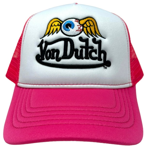 VON DUTCH Flying Eyeball Wordmark Trucker Hat Pink Hot Pink Flying Eyeball Wordmark Trucker Hat | Von Dutch main image 4