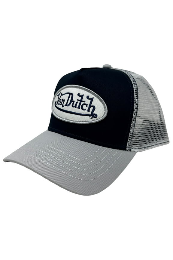 Trucker Hat Navy Silver Embroidered Logo Patch Snapback Mesh Cap