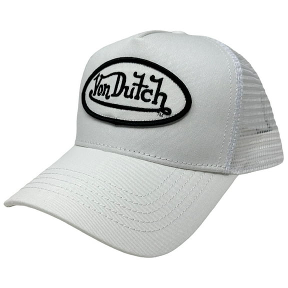 Von Dutch Trucker Hat White Embroidered Logo Patch Snapback Mesh Cap