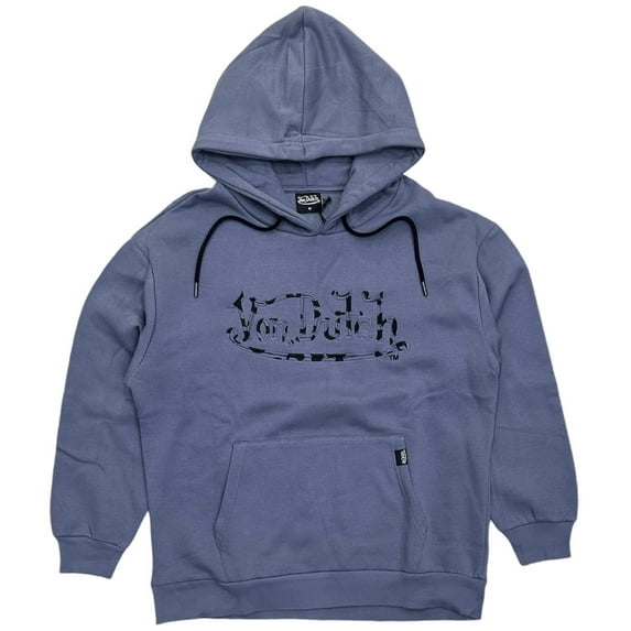 Von Dutch Unisex Hoodie Embroidered Cheetah Logo Fleece Pullover Sweatshirt (XX-Large, Dirty Blue)