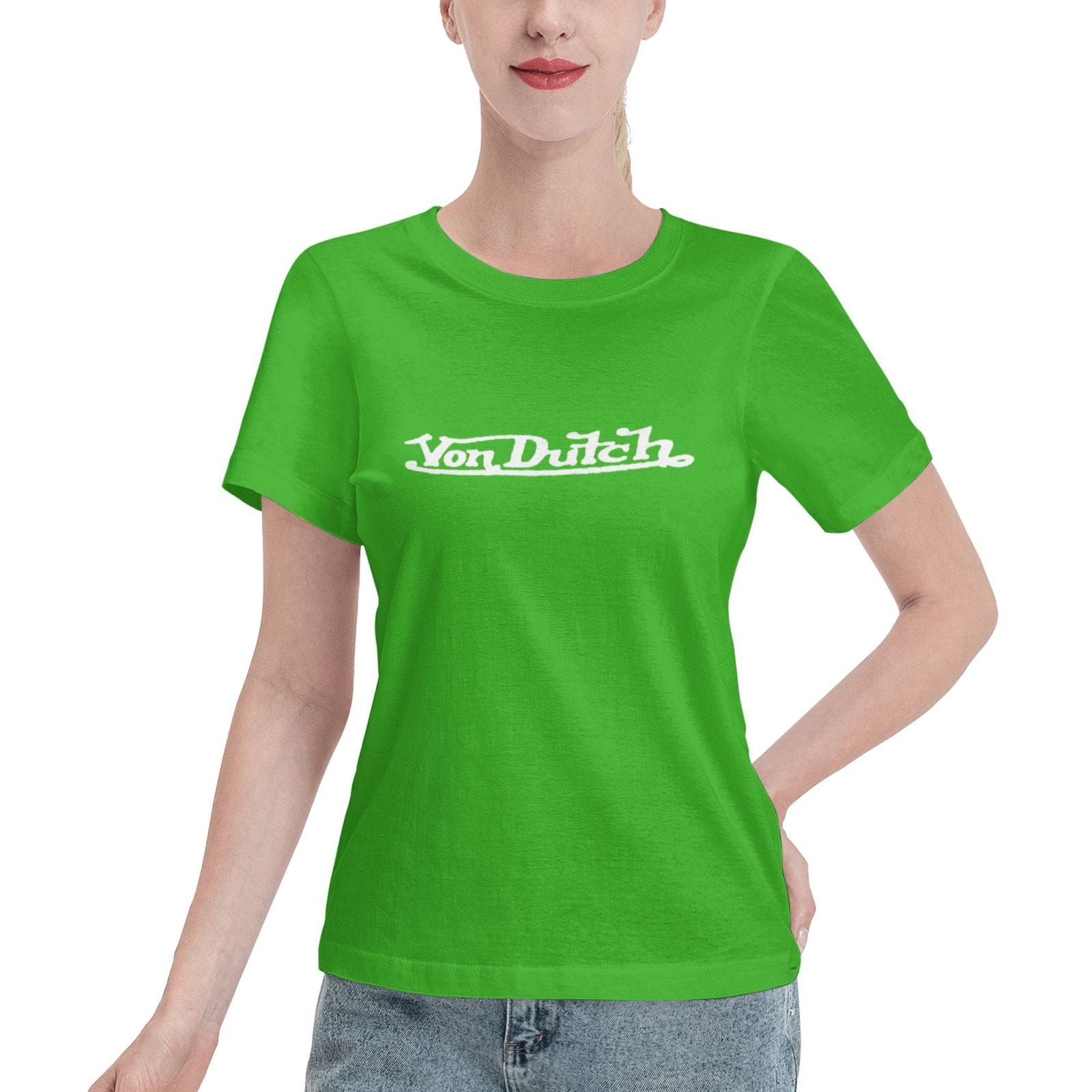 Von Dutch Women S Basic Short Sleeve T Shirt Deep Heather Large