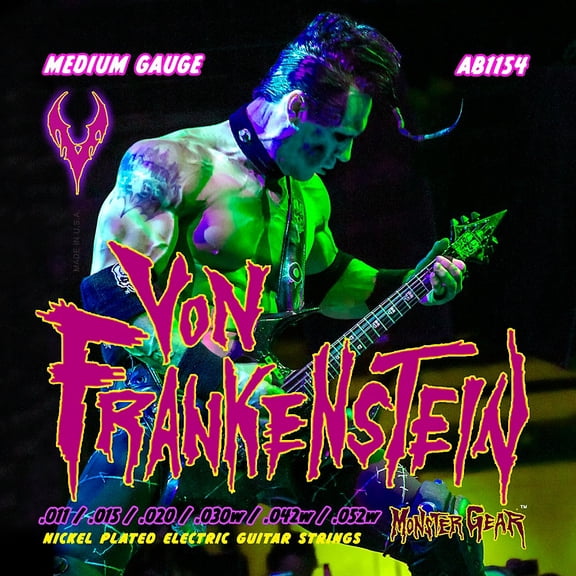 Von Frankenstein Monster Gear Nickel-Plated Electric Guitar Strings - Medium (11-52}
