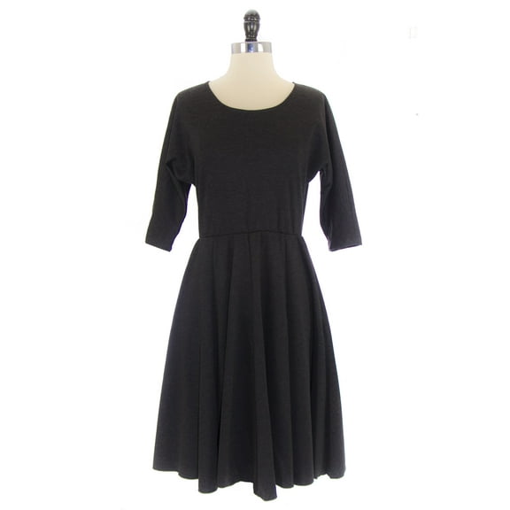 Von Vonni Women's Piper Dress with Full Skirt Small Charcoal