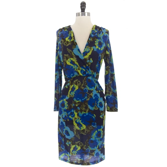Von Vonni Women's Susanne V-Neck Dress X-Small Blue Floral