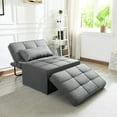 thumbnail image 1 of Vonanda Sofa Bed, Convertible Chair 4 in 1 Multi-Function Folding Ottoman Modern Breathable Linen Guest Bed with Adjustable Sleeper for Small Room Apartment, Dark Gray, 1 of 8