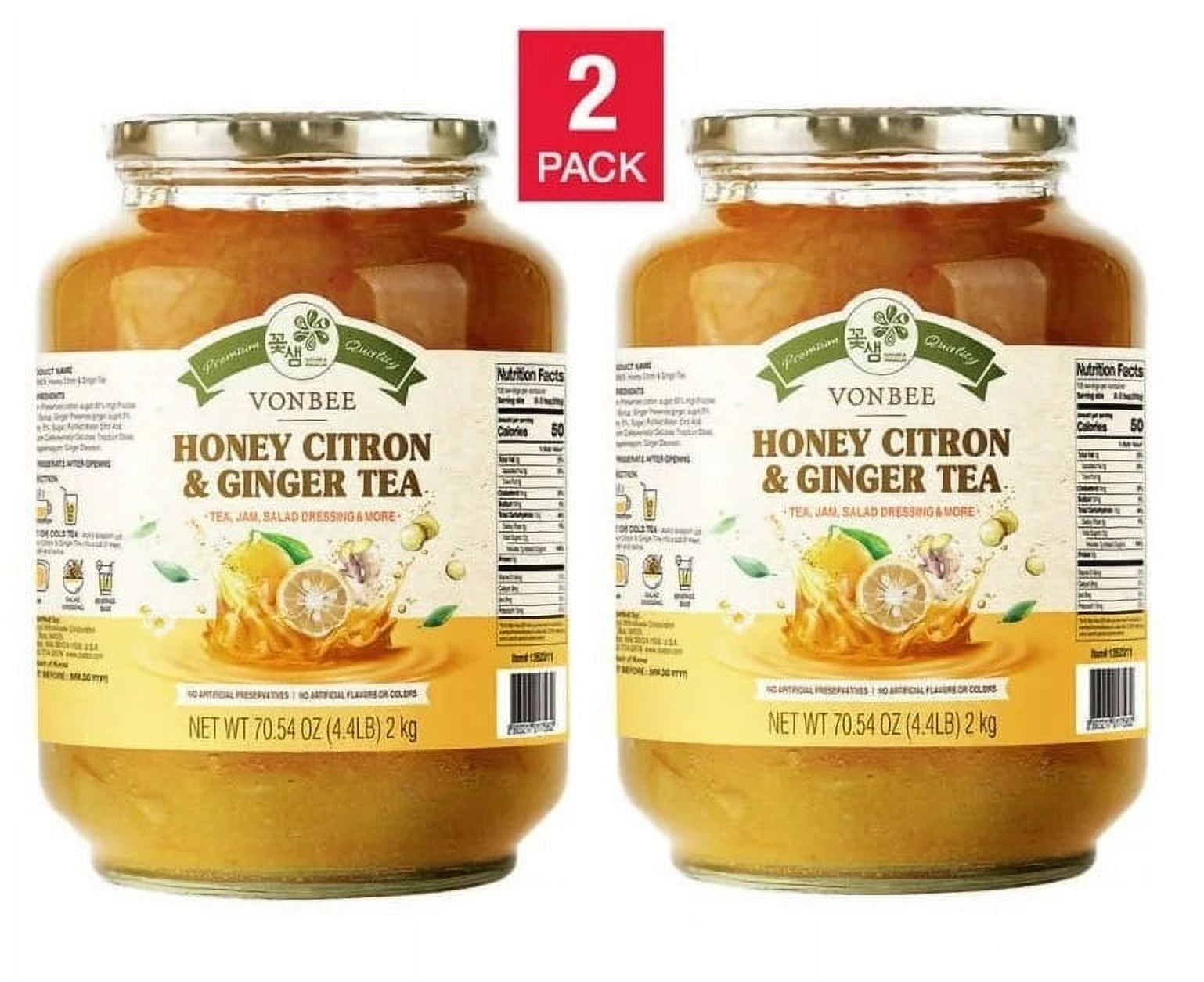 Vonbee Honey Citron & Ginger Tea 4.4 lb pack of 2 - Walmart.com