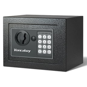 Voncabay Money Safe Box & Fireproof Bag - Digital Keypad, Sensor Light, Keypad & Key