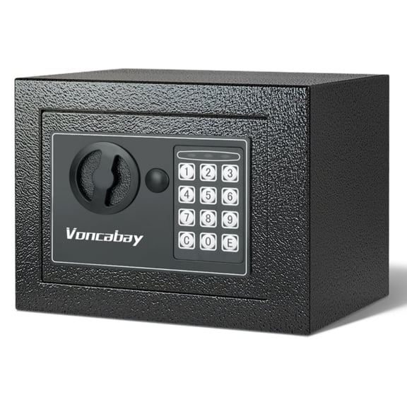 Voncabay Money Safe Box & Fireproof Bag - Digital Keypad, Sensor Light, Keypad & Key