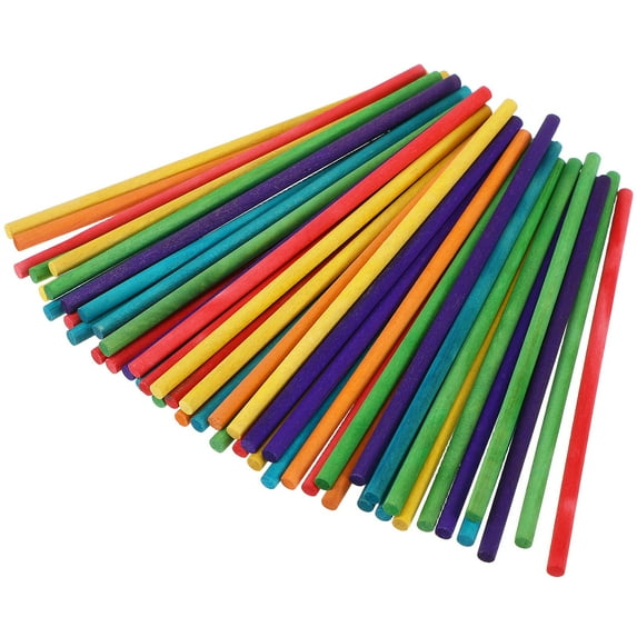HONMEET 50Pcs Colored Dowel Rods for Creative Activities Wooden Stick Shape