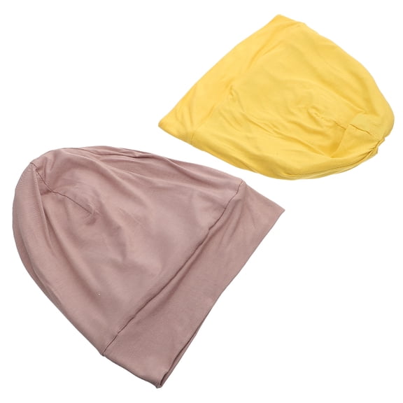 Luxshiny 2Pcs Household Cotton with Satin Lining for Sleeping and Hair Care