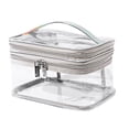 thumbnail image 1 of FENGGUIQU 1Pc Lightweight Silver Makeup Storage Bag Travel Cosmetic Organizer with Handle, 1 of 8