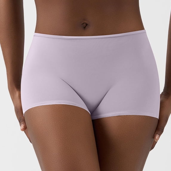 Voncos Full Coverage Womens Purple Boyshorts Underwear - Stretchy Breathable Nylon Spandex No Show Comfort Fit for Daily Wear, 1pc (S/M/L/XL),Size S