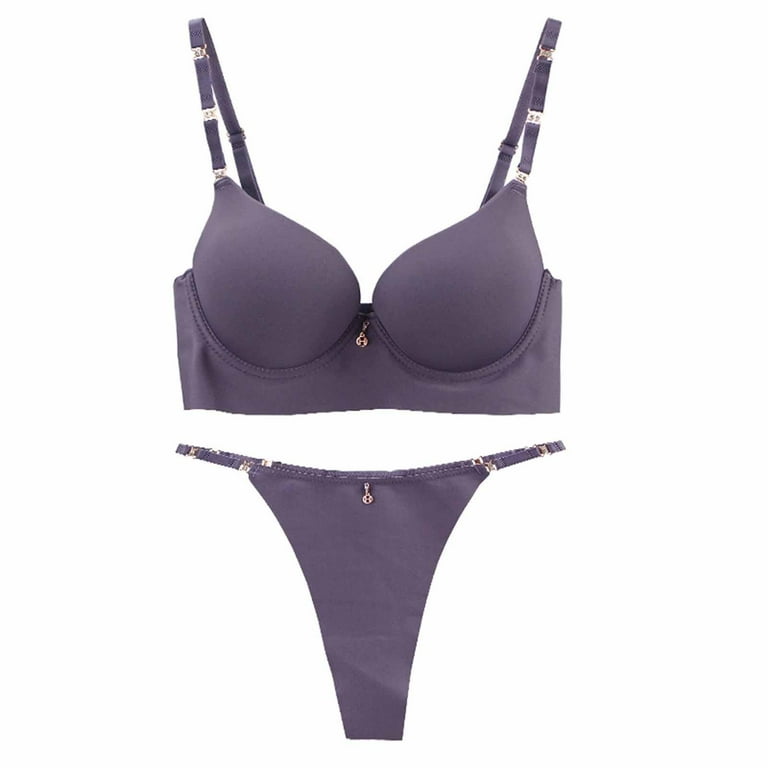 Voncos Matching Underwear Sets for Women Sexy Bra and Panties