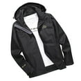 thumbnail image 1 of Fnnxeal Men's Jacket Fall Winter Loose Waterproof Coat Hooded Raincoat Outdoor Zipper Windbreaker Black Size 2XL, 1 of 5
