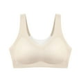 thumbnail image 1 of Voncos Plus Size Bras Wireless Comfortable Breathable Full-Coverage Camisole Sports Bras for Women Beige Size L, 1 of 4