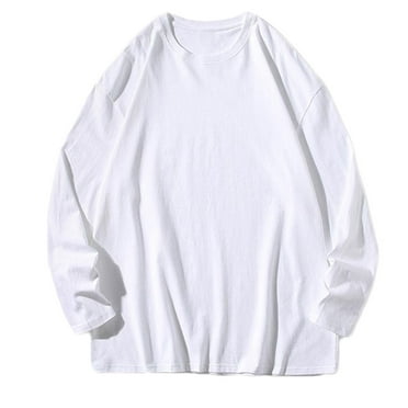 VSSSJ Men's Solid Color Shirt Blouse Plus Size Fashion V-Neck Long ...
