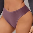 thumbnail image 1 of Voncos Soft Breathable Ribbed Womens Bikini Hipster Panties - Nylon Spandex Chafe-Free Wide Elastic Waistband, Brown Moderate Coverage Underwear S-XXL,Size M, 1 of 9