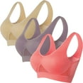 thumbnail image 1 of Voncos Sports Bras for Women 3 Pack Wirefree Seamless Clearance Yoga Bra With Removable Pads Multicolor Size 5XL, 1 of 5