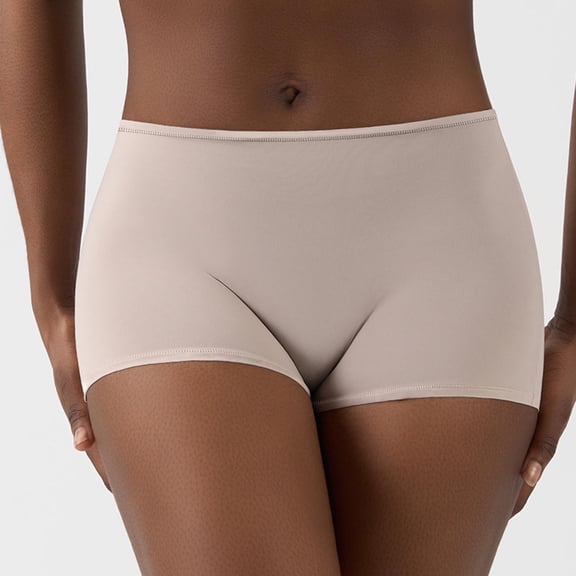 Voncos Stretchy Womens Gray Boyshorts Underwear - Breathable No Show Full Coverage Nylon Spandex Comfort Fit for Daily Wear, 1pc (S/M/L/XL),Size L