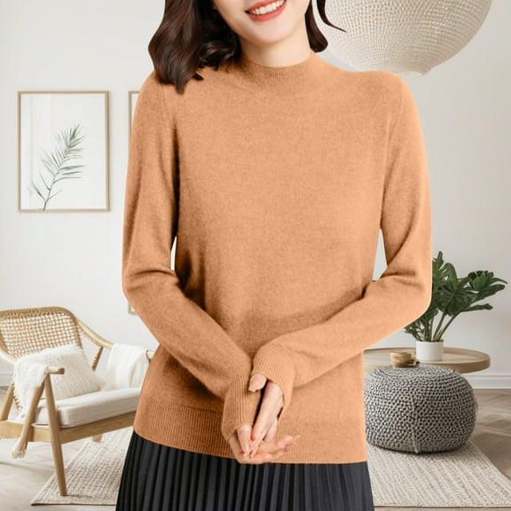 absuyy Women Fall Sweaters Warm Lightweight Winter Knitted Sweaters Long Sleeve Pullover Tops 2025