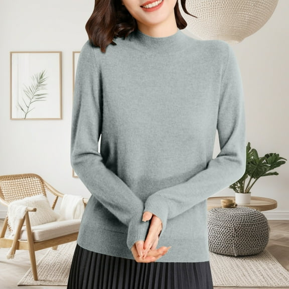 absuyy Women Fall Sweaters Warm Lightweight Winter Knitted Sweaters Long Sleeve Pullover Tops 2025