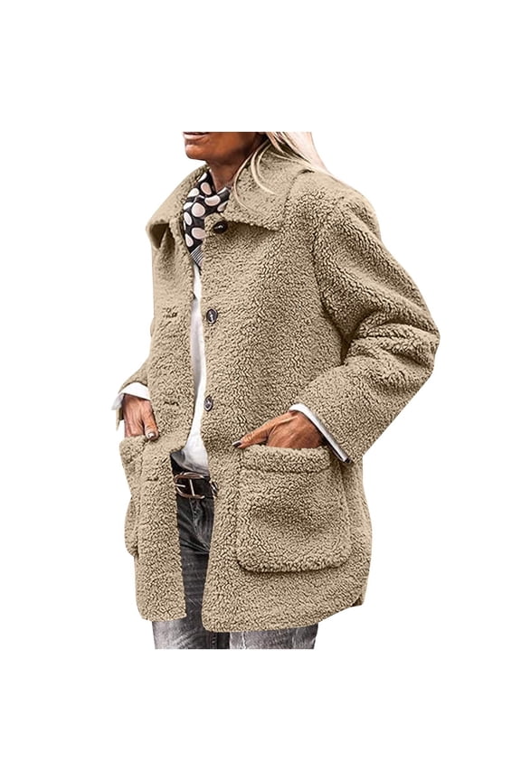 Winter Jacket for Women Lightweight Faux Fur Coat Warm Fleece Jacket Outerwear