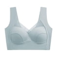 thumbnail image 1 of Voncos Wireless Plus Size Bras Full-Coverage Comfortable Breathable Camisole Everyday Bras for Women Light Blue Size 2XL, 1 of 5