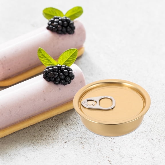 HOOWIFFY 12Pcs Metal Food Cans with Sealed Lids Aluminum Golden Containers for Cake Cookies and Pet Food