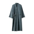 thumbnail image 1 of Voncos Women's Long Kimono Robe -Lace-up Soft Cozy Bathrobe with Pockets, Loose Bath & Home Loungewear Green S, 1 of 7