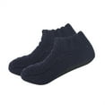 thumbnail image 1 of Voncos Women's Non-slip Knitted Sock Shoes, Warm Stretchy Textured Upper Indoor House Shoes, Navy, One Size Fits Most, 1 of 2