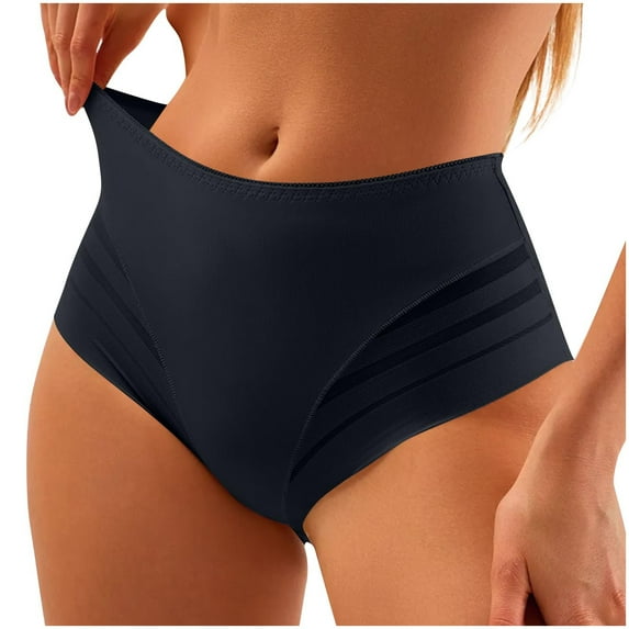 Voncos Womens Plus Size High-Waisted Tummy Control Shapewear Panty, 100% Polyester Soft, Black (S/XXXXL/XXXXXL),Size 5XL