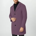 thumbnail image 1 of VONCOS Wool Coat for Men Single Breasted Peacoat Winter Faux Fur Coat Long Trench Coat, 1 of 6