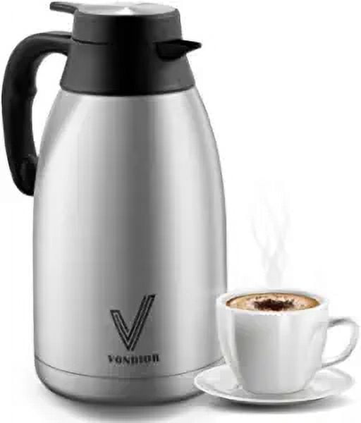Vondior Airpot Coffee Dispenser with Pump - Insulated Stainless Steel  Coffee Carafe (102 oz) - Thermal Beverage Dispenser - Thermos Urn